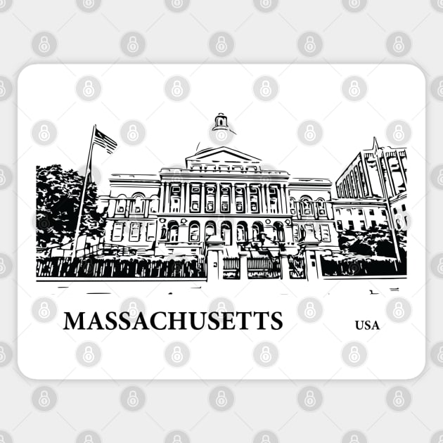 Massachusetts State USA Sticker by Lakeric